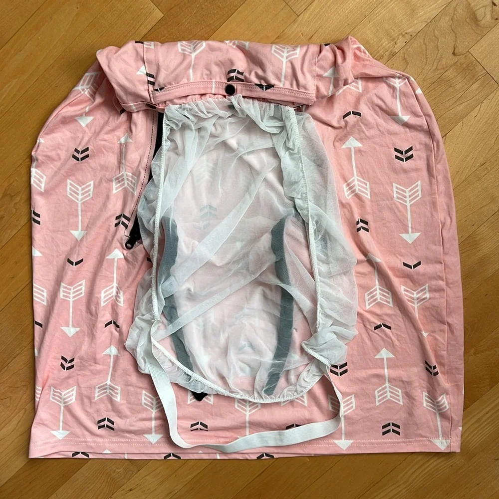 👼Amazlinen Amazing Life Pink Arrow Carseat Cover | Mesh Netting | Packable
